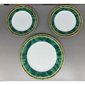 CHRISTIAN DIOR Gaudron Malachite Green 11" Dinner Plate 2 8" Salad Plates